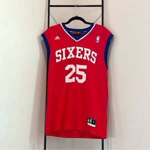 Adidas NBA Authentic Philadelphia Sixers Ben Simmons Red Blue Basketball Jersey